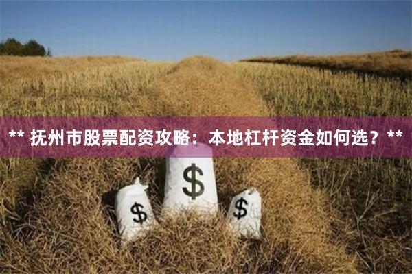 ** 抚州市股票配资攻略：本地杠杆资金如何选？**